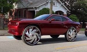 Dodge Challenger Hellcat Donk Rides on 34-Inch Wheels, Makes No Sense