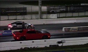 Dodge Challenger Hellcat Drag Races 992 Porsche 911 Carrera, America Wins