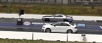 Dodge Challenger Hellcat Drag Races Modded Audi RS3, Destruction Occurs