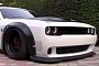 Dodge Challenger Hellcat Gets Liberty Walk Kit and Air Suspension In Odd Ricer Muscle Mix