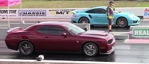Dodge Challenger Hellcat Races Porsche 911 Turbo, Loser Commits Major Drag Racing Faux Pas