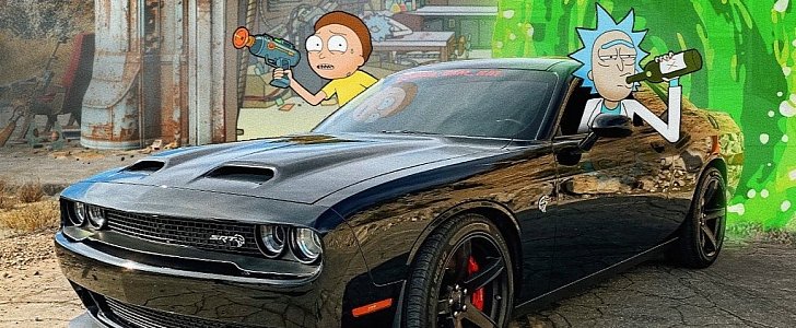Dodge Challenger Hellcat "Rick and Morty" rendering