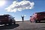Dodge Challenger Hellcat vs. Supercharged AWD Charger Drag Race Is a Near Crash