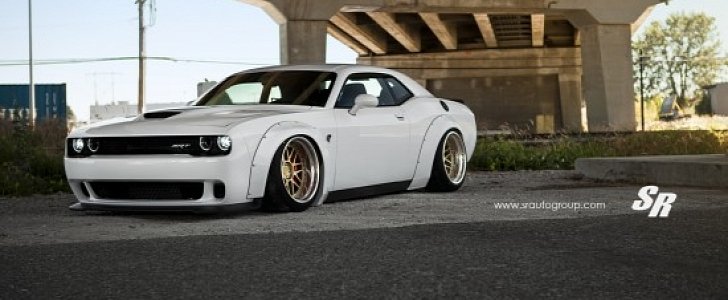 Dodge Challenger Hellcat with Liberty Walk Kit and Air Suspension