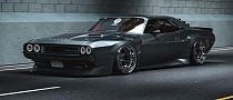Dodge Challenger R/T Shines Dark Like a Restomod Black Hole in Fast Widebody CGI