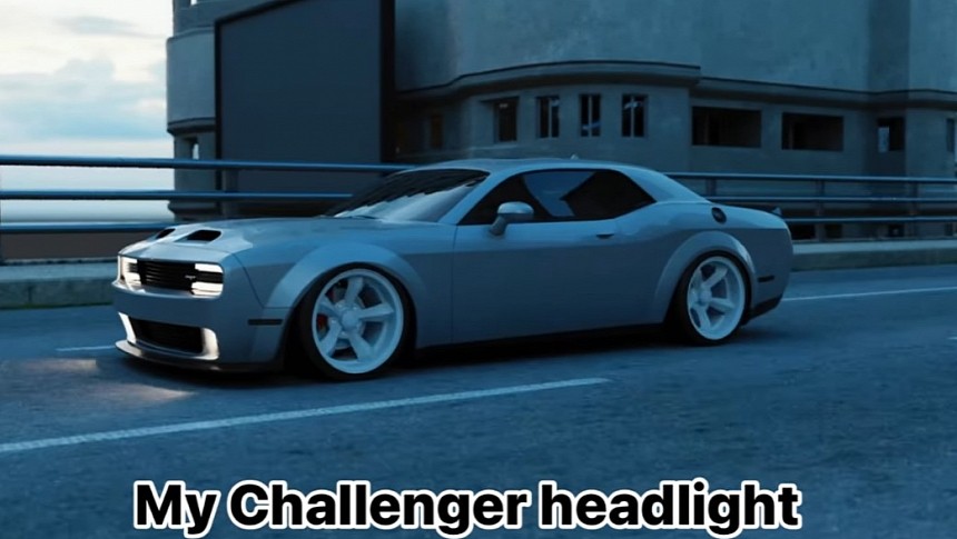 Dodge Challenger DIY facelift rendering by wb.artist20