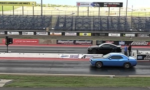 Dodge Challenger SRT Hellcat Drags Ford Mustang Shelby GT500, Someone Gets Crushed