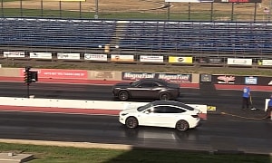 Dodge Challenger SRT Hellcat Drags Tesla, This Mopar Doesn't Bite the EV Dust So Easily