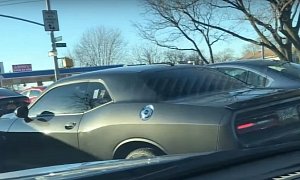 Dodge Challenger V6 with Hellcat Badges Spotted in Traffic, Mopar Fans Angry