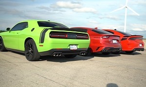 Dodge Charger, Challenger 392, and Kia Stinger GT Have a Muscle Car Drag Race