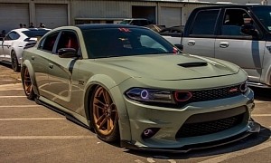 Dodge Charger Daytona 392 "Muscle Tank" Has Army Green Wrap, Also a Widebody
