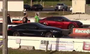 Dodge Charger Hellcat Drag Races BMW M8, Let the Punishment Begin!