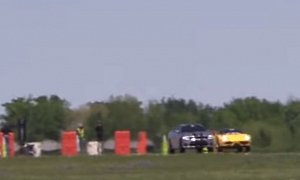 Dodge Charger Hellcat Drag Races Ferrari 458 in 1/2-Mile with Crushing Result