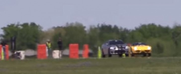 Dodge Charger Hellcat Drag Races Ferrari 458