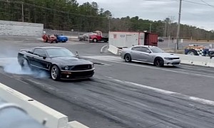 Dodge Charger Hellcat Drag Races Whipple Mustang Shelby GT500, the Gap Is Huge