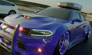 Dodge Charger Hellcat "Road Runner" Drag Races With Rocket Thruster in Rendering
