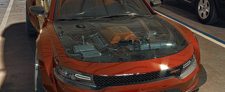 Widebody Dodge Charger Hellcat rendering