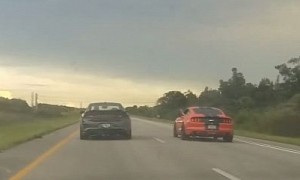 Dodge Charger Hellcat Widebody Races Modded Mustang GT (N/A), America Wins