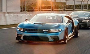 Dodge Charger Mid-Engined Supercar Is a Bugatti Face Swap