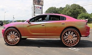 Dodge Charger on 32-Inch Wheels Looks Like a Horse Carriage, Bar the Pulling Power