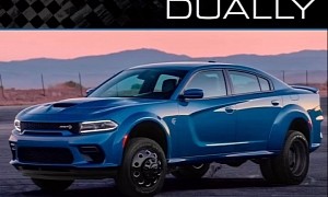 Dodge Charger SRT Hellcat Dually Looks Gloriously Surreal, Simply Because It Is