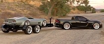 Dodge Charger Ute Naturally Gets Digital Custom Trailer, Hauls C3 Corvette Speedster