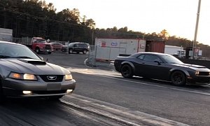 Dodge Demon Drag Races 2002 Mustang GT, Gets Surprised