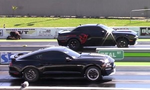Dodge Demon Drags Supercharged Ford Mustang GT, Someone Feels Like Cannon Fodder
