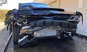 Dodge Demon Gets Its Face Smashed in Californian Crash