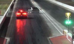 Dodge Demon vs. Ford Mustang Drag Race Ends in a Crash