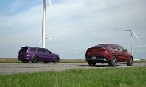 Dodge Durango Hellcat Drags Mercedes GLE 63 S in Impressively Even SUV Matchup