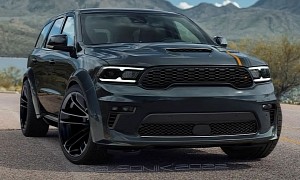 Dodge Durango SRT Hellcat Gets Virtually Low and Widebody on Big Concave Wheels