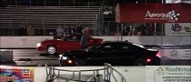 Dodge Hellcat Charger Hits ET and MPH Perfection While Thumping Fox Body Mustang