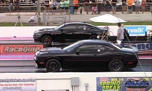 Dodge Hellcats Drag M3, Mustang GT, CTS-V and Civic, Beat All, Then Fight Each Other
