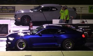 Dodge Hellcats Drag Mustangs Until C8 Interrupts, Appearances Can Be Deceiving