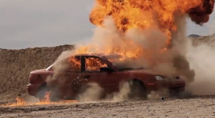 Dodge Neon in flames