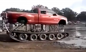 Dodge Ram on Tracks Defies the Mud