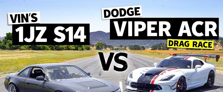 Dodge Viper ACR Drag Races 1JZ-Swapped 240SX, Surprises Follow
