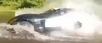 Dodge Viper Does Burnouts In a Puddle, Driver Ignores Hydrolock Risk