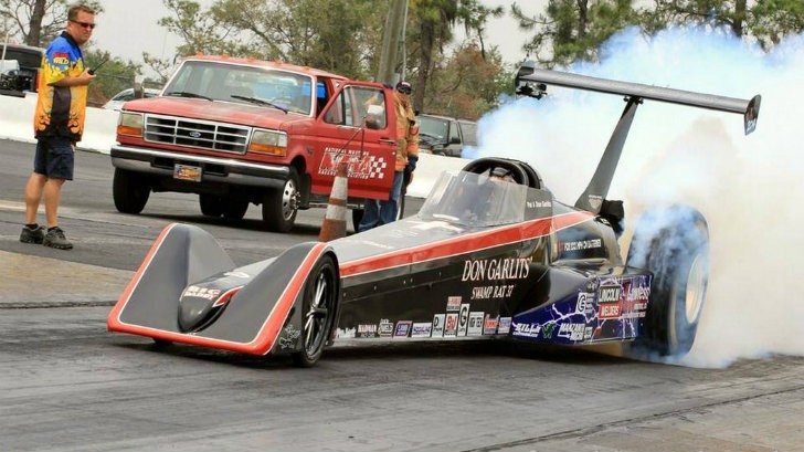 Don "Big Daddy" Carlits and his Swamp Rat 37 electric dragster