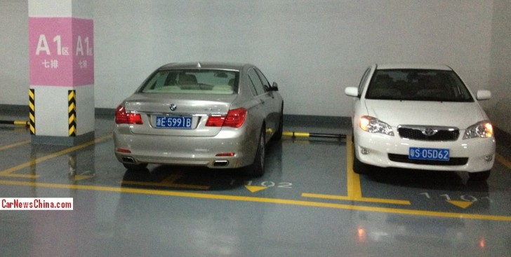 Double Parked BMW 7 Series