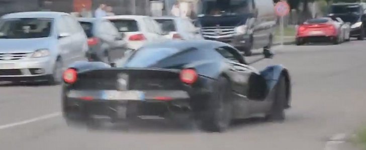 Douchebag LaFerrari Driver Drifts on Public Road in Italy