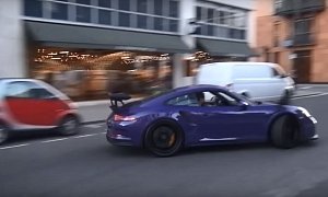 Douchebag Porsche 911 GT3 RS Driver Betrays Badge by Drifting in London Traffic