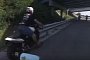 Douchebag Rider Slams Into Guardrail, Others Crash Into Him