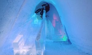 Dougie Lampkin Riding in a Frozen Fairy Castle Is Truly Cool, Literally