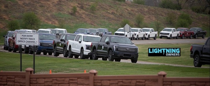 Dozens of Ford F-150 Lightning pile up at Dearborn Test Track