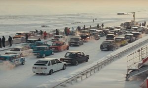 Dozens of Old Ladas Take Part in Russian Winter Drift Fest, Go Fully Sideways