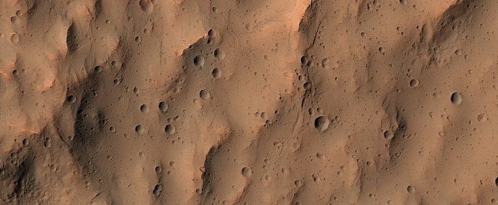 Secondary impact craters with no connection to main crater