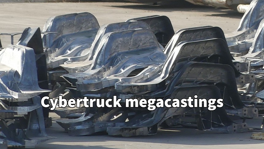 Dozens of Tesla Cybertruck megacastings were spotted at Giga Texas