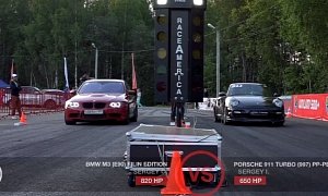 Drag Race: 820 HP BMW E90 M3 vs C63 AMG vs 911 Turbo